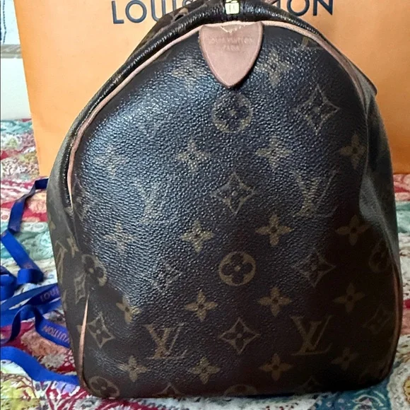 Louis Vuitton Monogram Speedy 35 Satchel - Brown & Tan - Picture 3 of 17